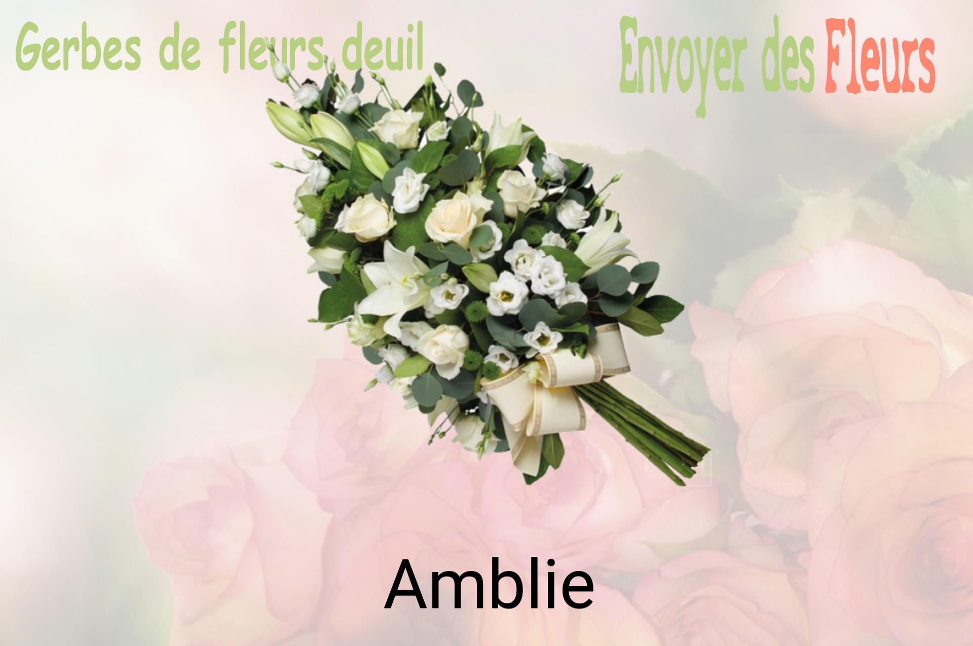 Gerbe de fleurs de deuil livrée à Amblie